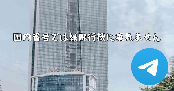 国内番号では紙飛行機に乗れません