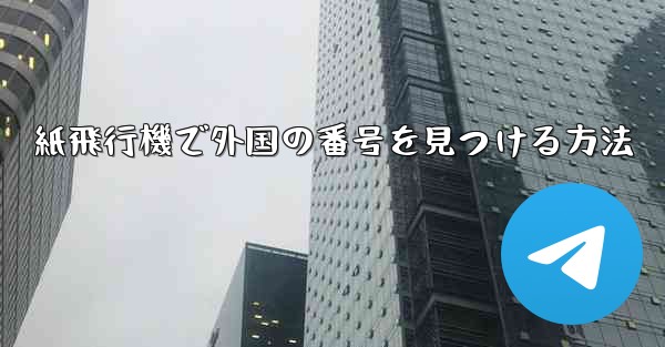 紙飛行機で外国の番号を見つける方法