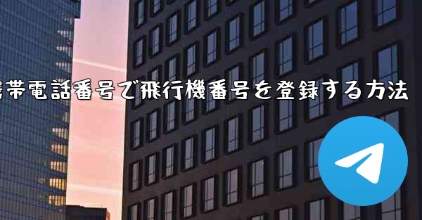国内携帯電話番号で飛行機番号を登録する方法