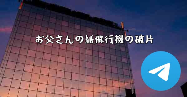 お父さんの紙飛行機の破片
