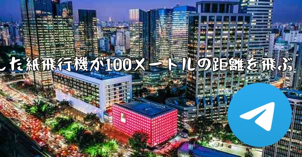 折り紙で手作りした紙飛行機が100メートルの距離を飛ぶ