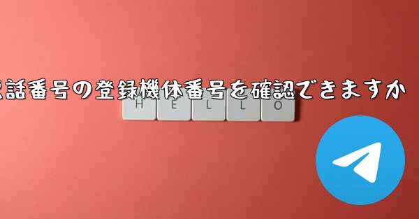 国内携帯電話番号の登録機体番号を確認できますか