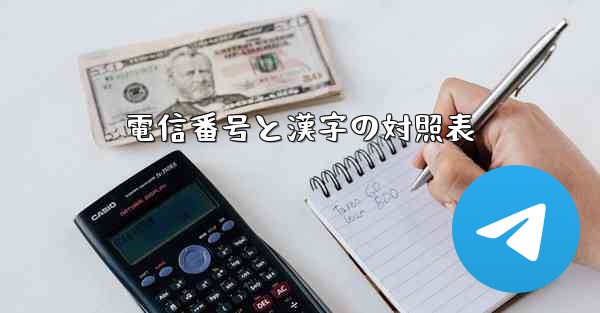 電信番号と漢字の対照表
