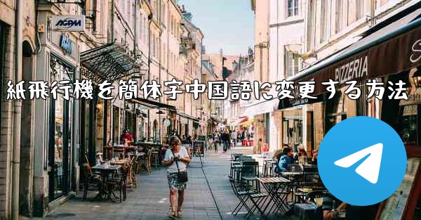 紙飛行機を簡体字中国語に変更する方法